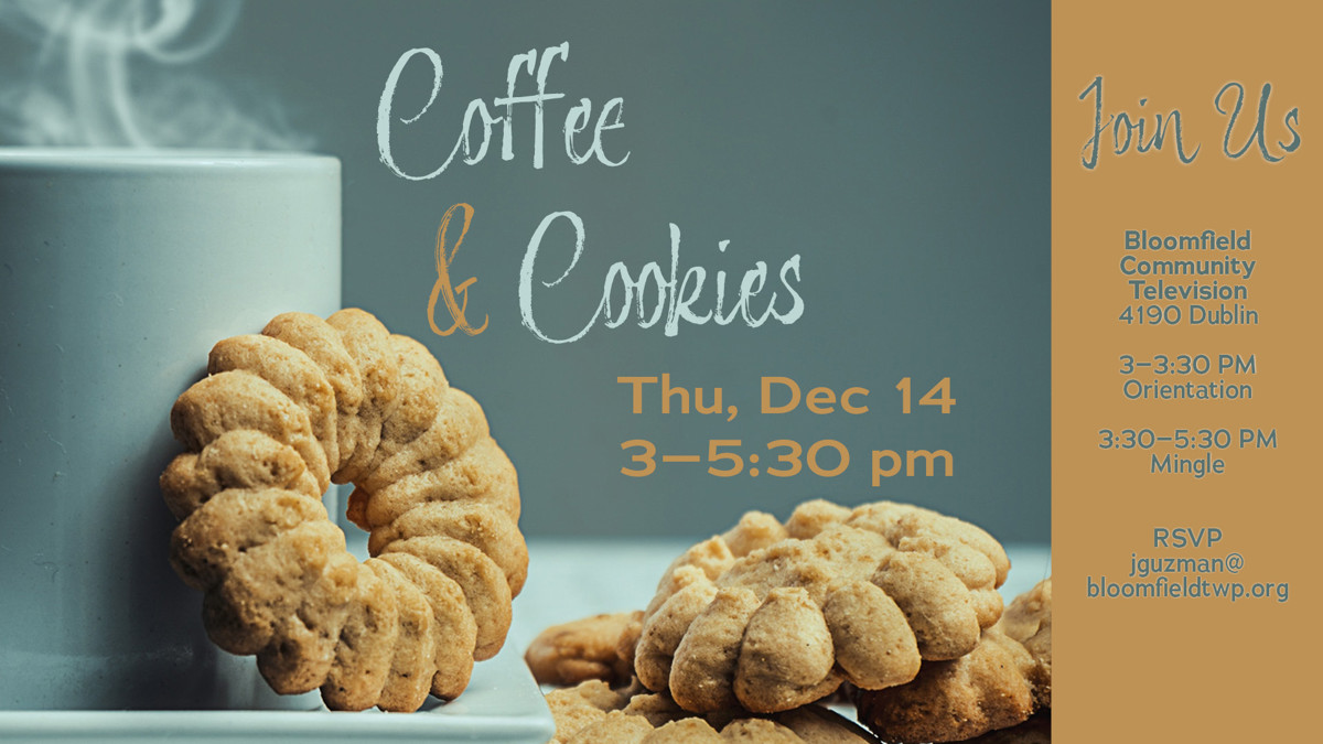 Featured image of You're Invited to BCTV for Coffee and Cookies December 2023