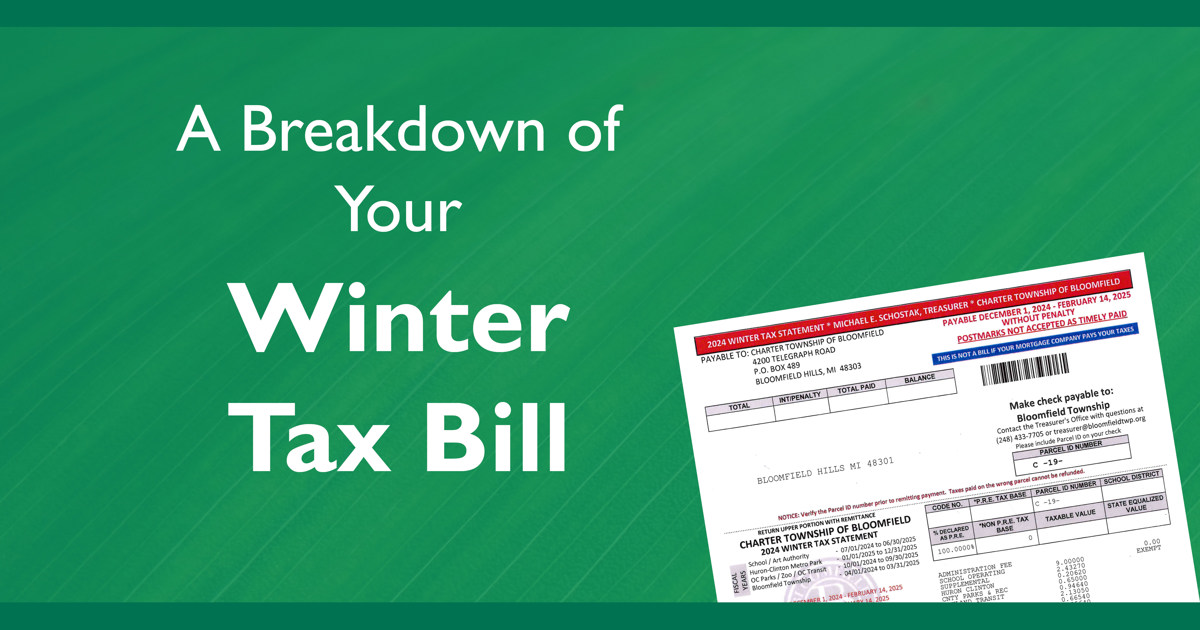 Example of Tax Bill with Title: "A Breakdown of Your Winter Tax Bill"