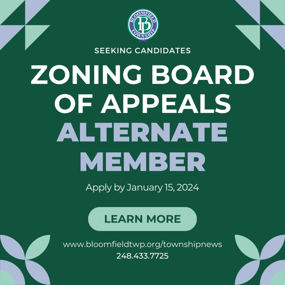 Featured image of Bloomfield Township Trustees Seek Candidates for Position on Zoning Board of Appeals (2023)