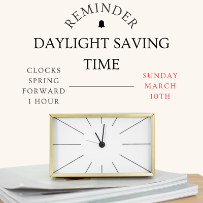 Spring Forward This Weekend