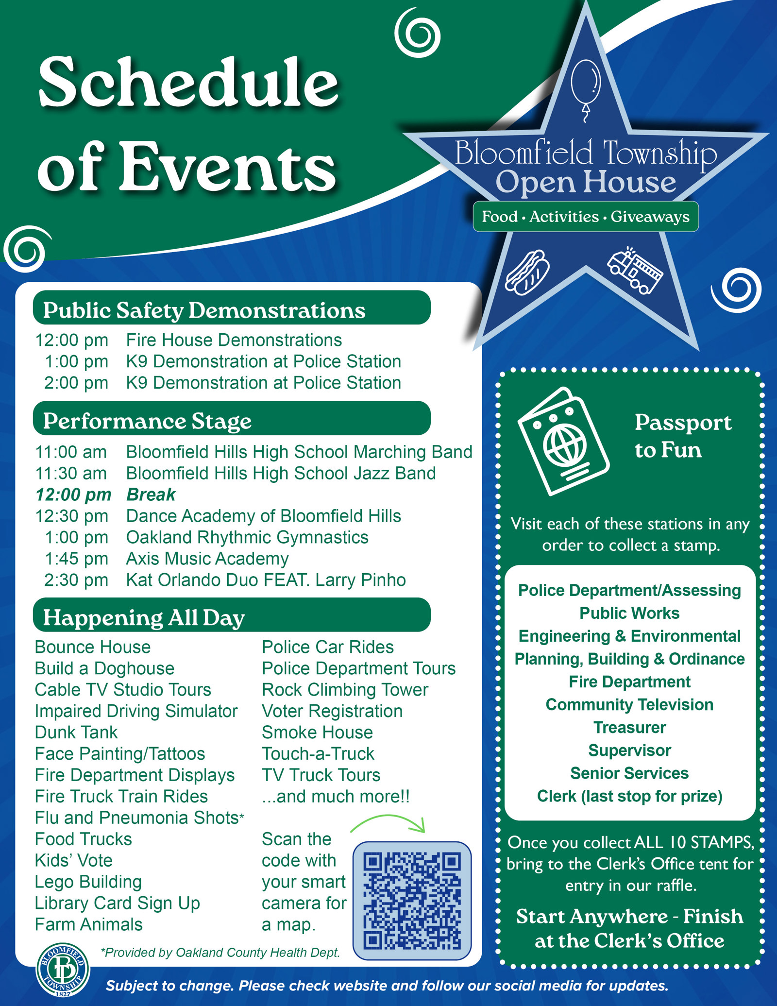 Schedule of Events