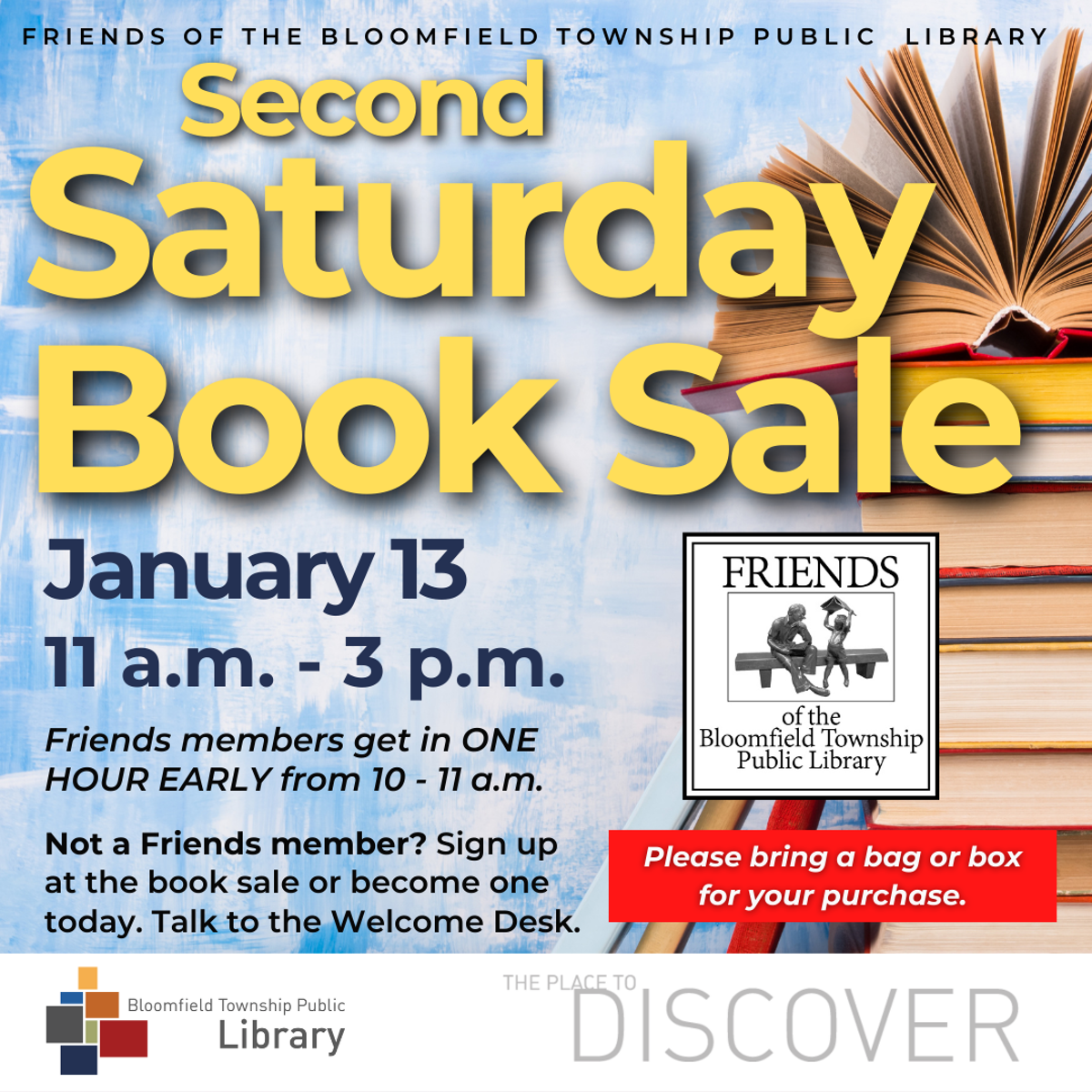 Featured image of Friends of Bloomfield Township Public Library Announces January 2024 Book Sale