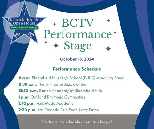 BCTV Performance Stage Schedule