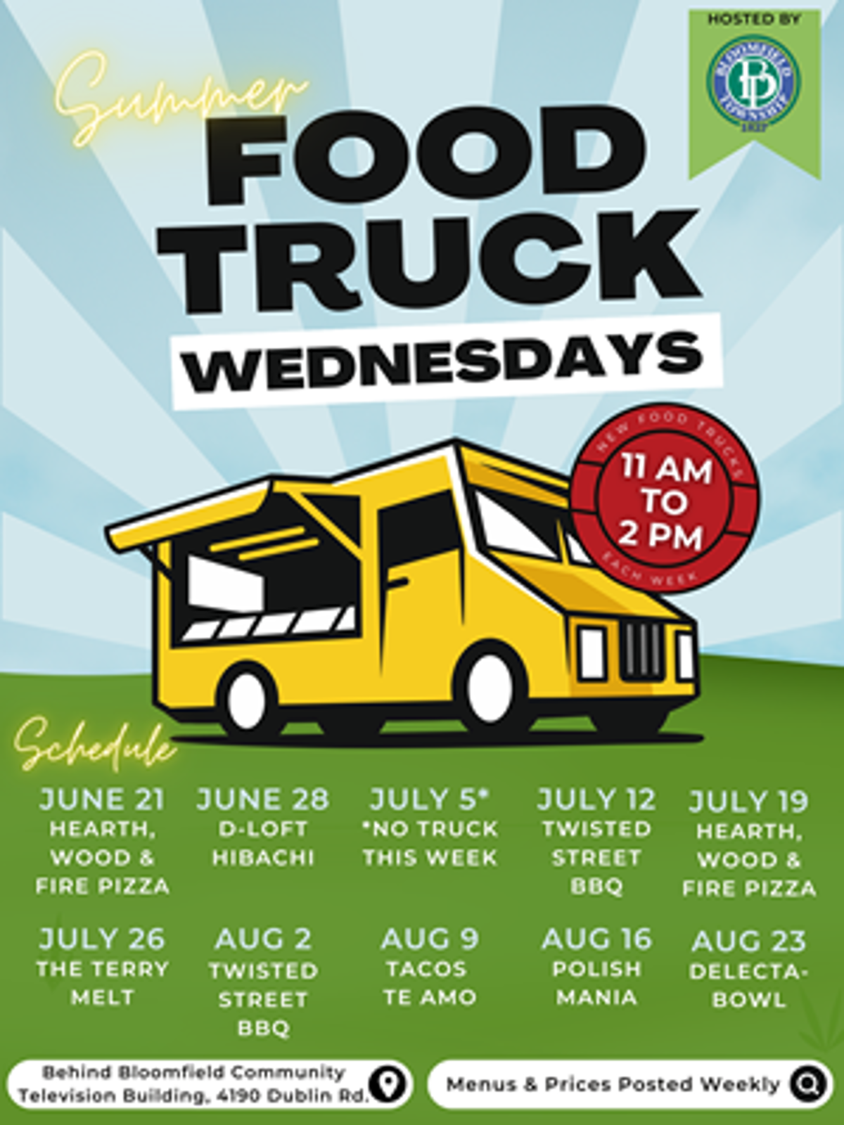 Featured image of Food Truck Wednesdays at the Township - June, 2023