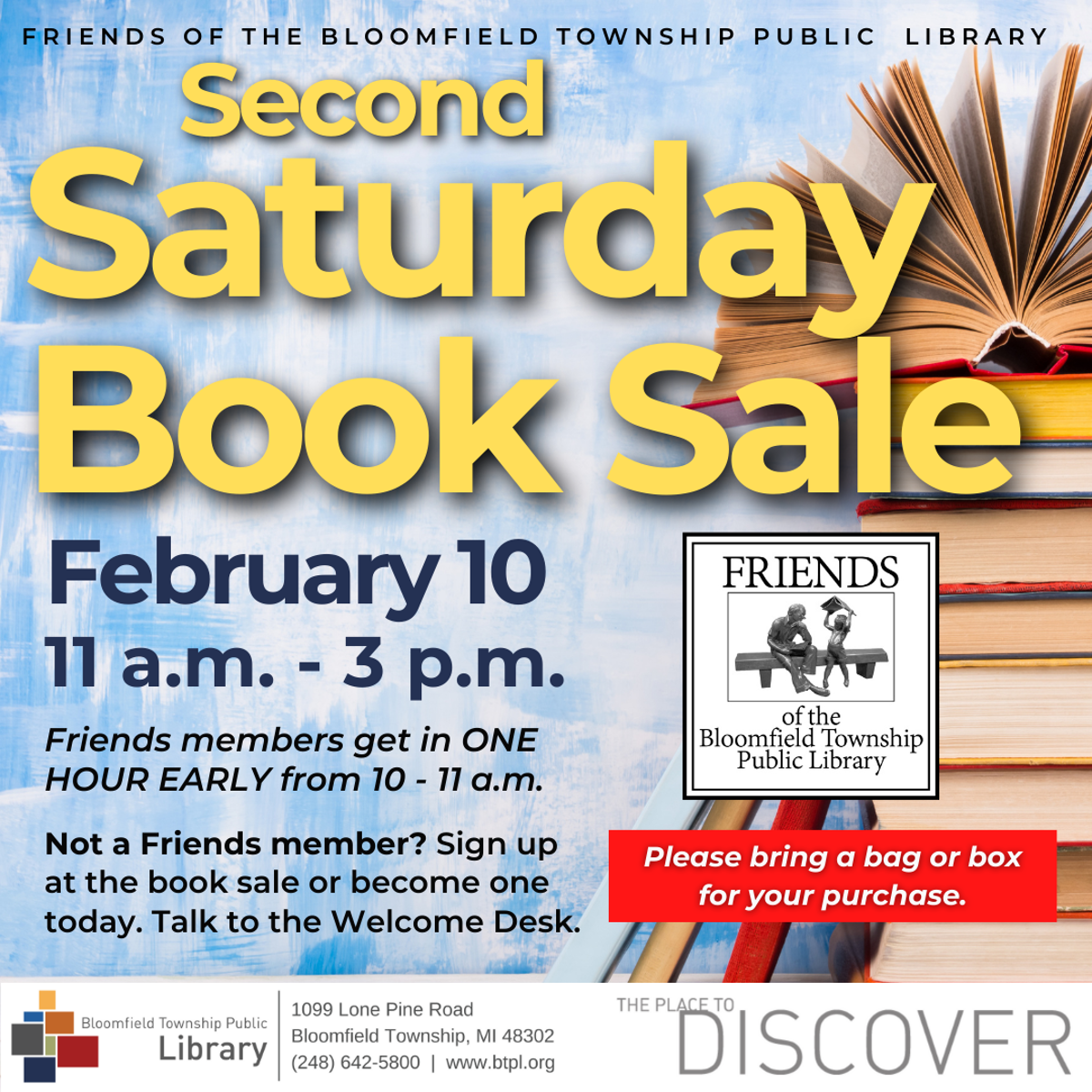 Featured image of Friends of Bloomfield Township Public Library Announces February 2024 Book Sale